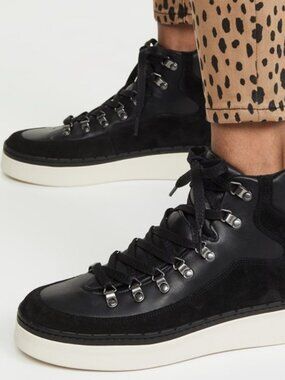 Vince Suede Leather Soren Lace-up Boots in Blacks sz 8